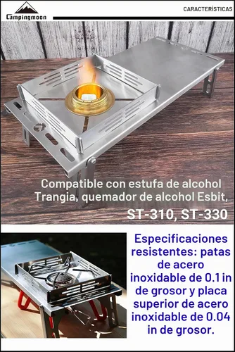 Vista 4 de CAMPINGMOON Estufa de camping Mesa Escudo Calor Parabrisas BKSK-310CP Negro