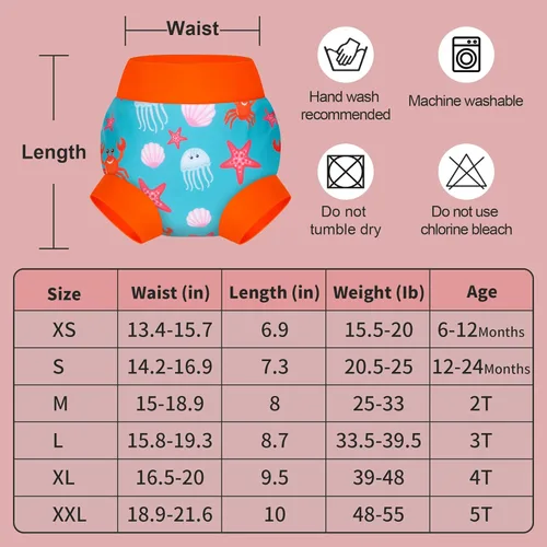 Vista 77 de BIG ELEPHANT Pañales de natación para bebé, 3 piezas, reutilizables, ajustables, lavables, impermeables, para niños y niñas, de 6 meses a 5 años