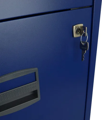 Vista 6 de Bisley Archivador de acero con dos cajones para el hogar u oficina, azul marino (FILE2-NV)