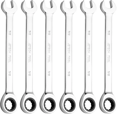 Vista 10 de Jetech Llave combinada de trinquete de 3/8 pulgadas (paquete de 10), llave de engranajes de grado industrial con diseño de 12 puntos, trinquete