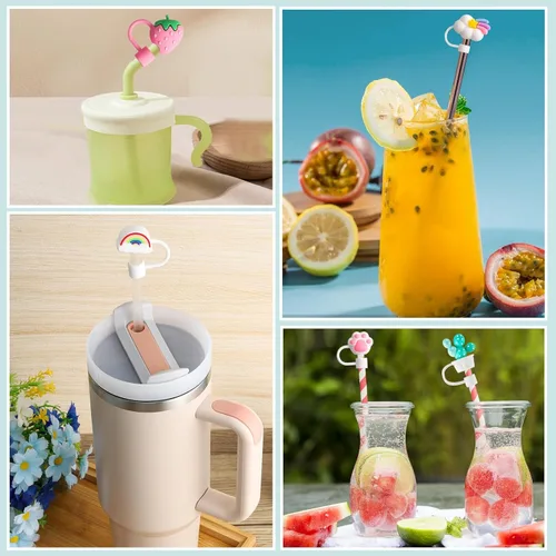 Vista 6 de Stanley - 8 fundas para popotes para vasos Stanley de 30 y 40 onzas, tapas de popote en varias formas, regalos para el día de la madre, para mujeres