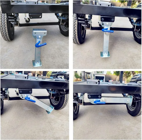 Vista 2 de Remolque, pata de caída de remolque, universal, resistente, galvanizado, de alta resistencia, fácil montaje para autocaravana, caravana, accesorios