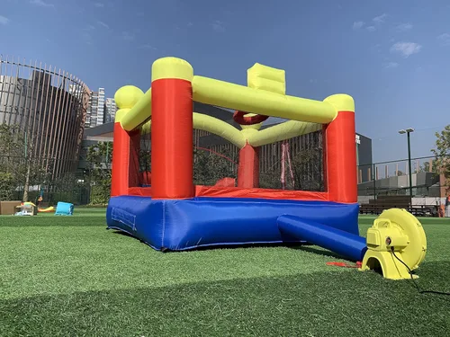 Vista 6 de JOOLOOG - Castillo inflable inflable para saltar con tobogán, castillo hinchable para niños con soplador de aire deslizante, bolsa de transporte