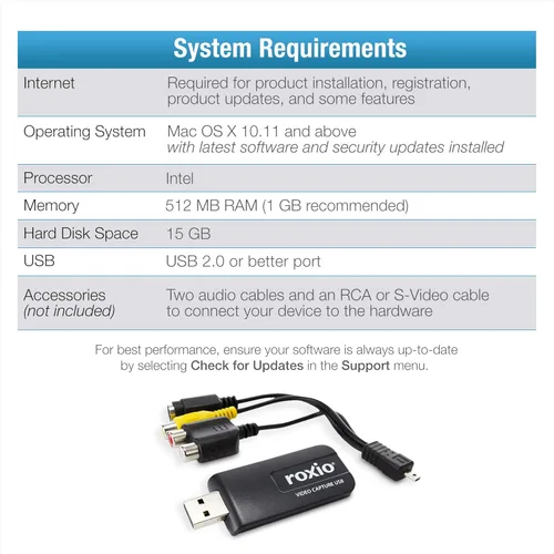 Vista 10 de Roxio Easy VHS to DVD for Mac VHS, Hi8, V8 Video to DVD or Digital Converter [Mac Disc]