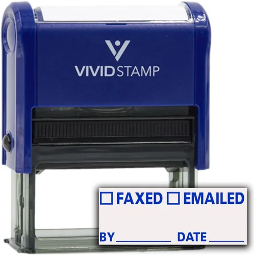 Sello de goma autoentintado por correo electrónico por fecha (tinta azul), mediano