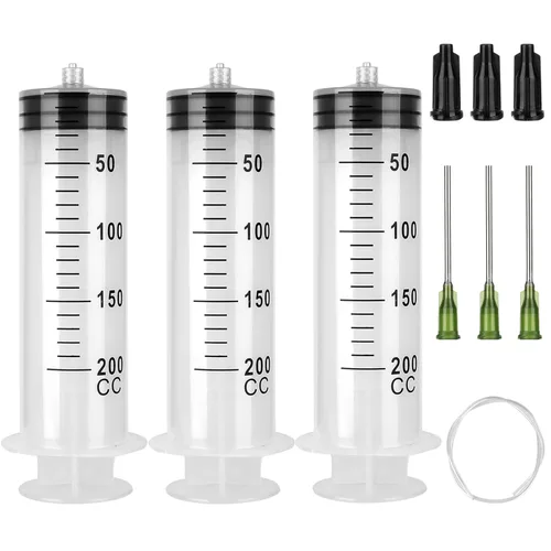 Vista 15 de Paquete de 3 jeringas de 0.7 fl oz con tapa, jeringas de plástico empaquetadas individualmente para laboratorios, medición de líquidos, alimentación