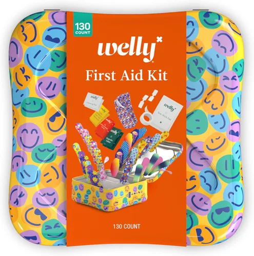 Welly Kit de primeros auxilios – Tela flexible adhesiva y vendajes impermeables, cinta y almohadillas antiadherentes, tiras de mariposa, ungüentos