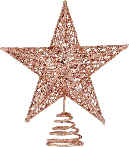 Vista 18 de BinaryABC Estrella para árbol de Navidad, adornos brillantes para decoración del árbol de Navidad, 7.9 in (negro)