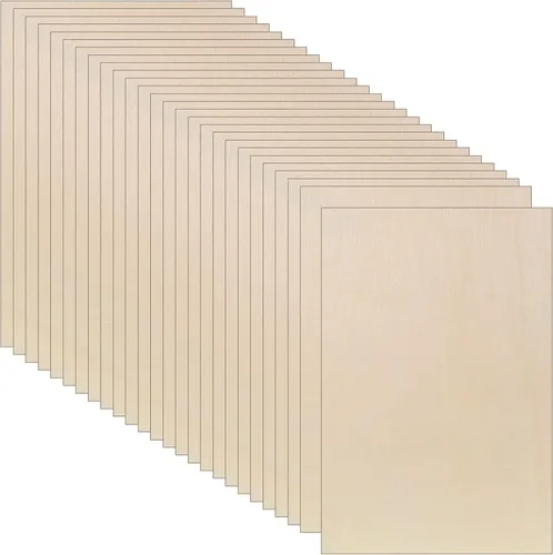 Vista 9 de Vicenpal 24 hojas de madera de tilo de 0.118 pulgadas, madera sin terminar para manualidades, tilo para corte láser, modelos arquitectónicos