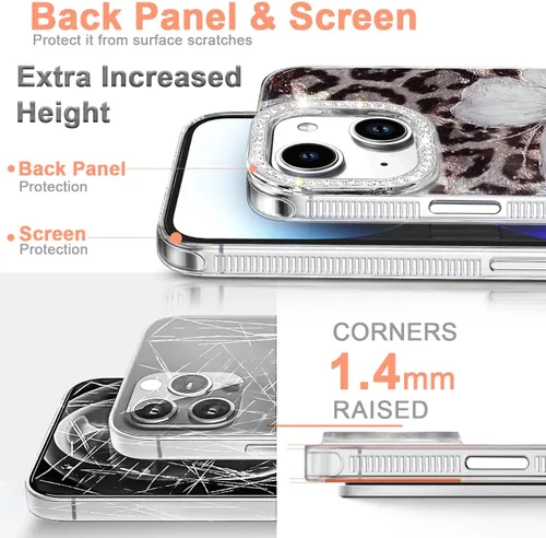 Vista 525 de I-MGAE-IN-AR - Funda diseñada para iPhone 12 y 12 Pro, diseño de mariposa plateada brillante, funda protectora de poliuretano termoplástico, suave