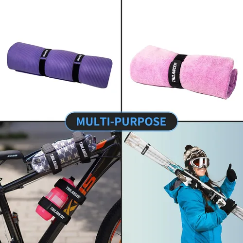 Vista 6 de Trilancer Correas para portabicicletas, paquete de 2 correas estabilizadoras ajustables de rueda de bicicleta con gancho y bucle para montaje
