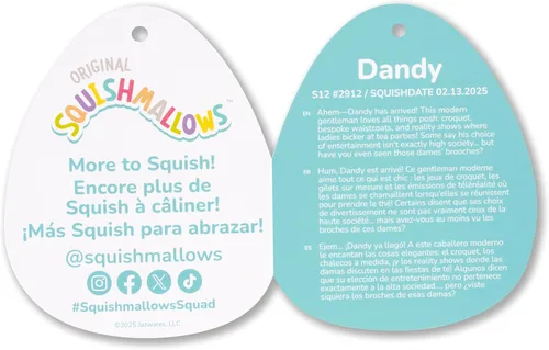 Vista 5 de Squishmallows Original Dandy The Mischievous Cherry Pie de 12 pulgadas - Peluche oficial de Jazwares (tamaño mediano)