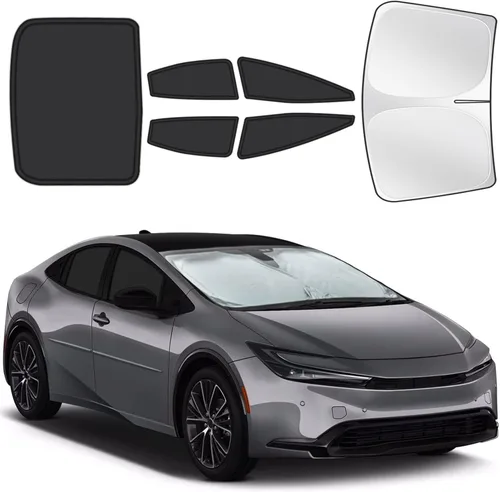 Vista 10 de Parasoles para ventanas de auto para bebé, 4 unidades de 20 x 12 pulgadas, adherencia estática, cubiertas para ventanas laterales, frontales