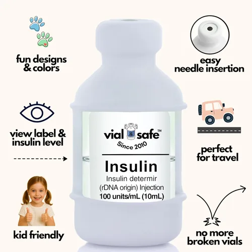 Vista 7 de VIAL SAFE La funda protectora de botella de insulina más confiable para diabetes Nunca arriesgarás a romper tu vial de insulina, funda protectora