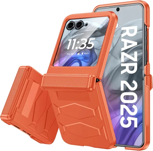 Vista 36 de Vizvera para Motorola Razr 2024 - Funda con tapa con bisagra, protector de pantalla incorporado, a prueba de golpes, funda todo en uno para Negro
