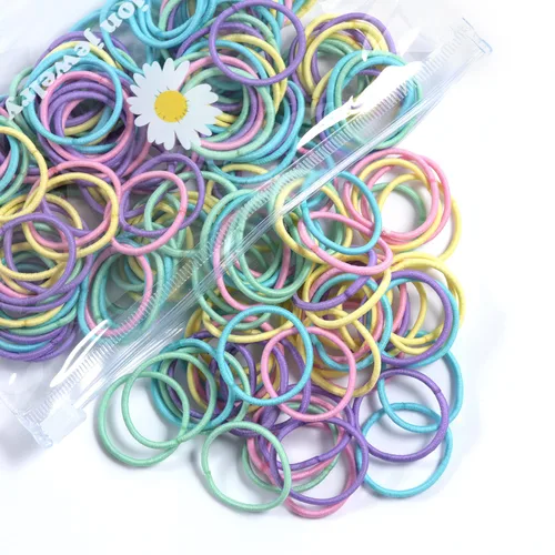 Vista 8 de Youxuan Bandas elásticas pequeñas para el cabello para niñas, bandas de goma suaves y cómodas, 100 ligas para el cabello, color negro