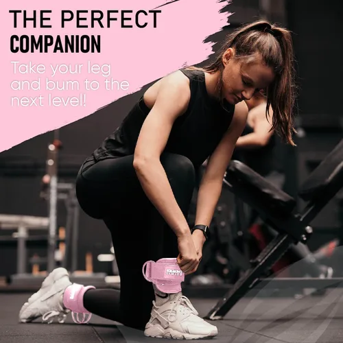 Vista 5 de BREAKING LIMITS Correas de tobillo para máquinas de cable para mujeres, juego de correas de tobillo para glúteos, accesorios de tobillo