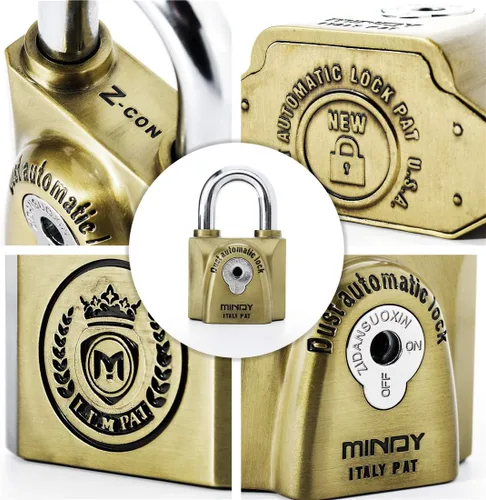 Vista 5 de Mindy Candado con llave resistente al agua de 2.362 in con 4 llaves