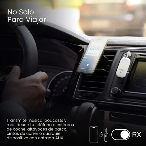 Vista 4 de AirFly Pro 2 - Adaptador Bluetooth, par de 2 AirPods o auriculares inalámbricos - Transmisor y receptor Bluetooth AUX de 0.138 in para automóviles