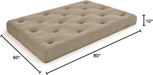 Vista 122 de Nirvana Futons Colchón de futón extra grueso de alta calidad de 10 pulgadas, sarga caqui, fabricado en Estados Unidos
