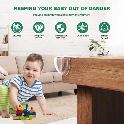 Vista 2 de Protector de esquina para bebé, 30 unidades, protectores de esquina transparentes para bebés, protectores de esquina para muebles, muebles