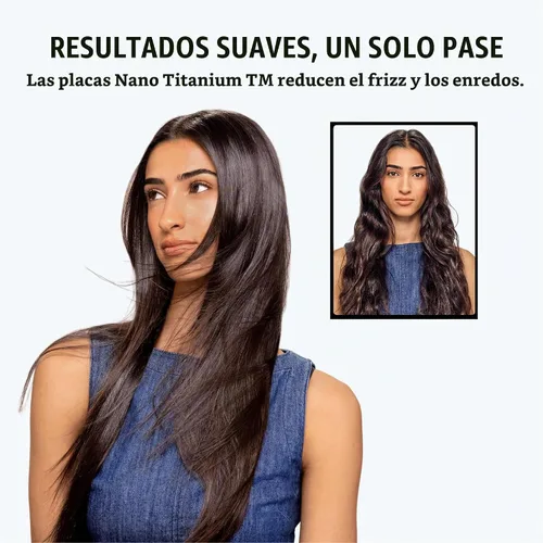 Vista 3 de BabylissPRO Nano Titanium Ultra-Sleek Hair Straightener, Flat Iron for All Hair Types Azul