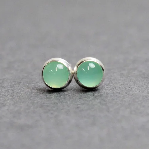 Vista 18 de Aretes de tuerca con piedras preciosas para mujeres y niñas, bisel redondo de 0.157 in de plata esterlina 925
