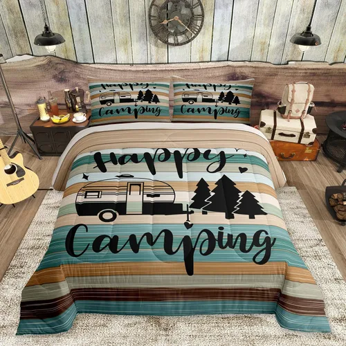 Vista 50 de Lake House - Juego de edredón tamaño individual, juego de ropa de cama rústica de granja vieja de 2 piezas para niños, adolescentes y adultos Casa