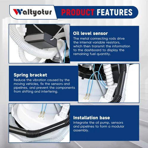 Vista 4 de Filtro de combustible con unidad de envío de nivel de combustible Regulador de presión de repuesto para BMW 2006 2007 2008 2009 2010 2011 2012