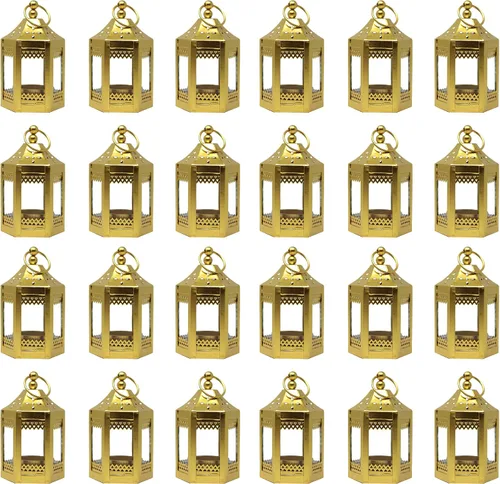 Vista 18 de Vela Lanterns - Portavelas de té, mini centros de mesa, color negro