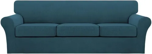 Vista 87 de Turquoize 2 fundas para sillas de sala de estar, funda de sofá con fundas de cojín individuales, funda de muebles para sillas (silla, beige biscotti)