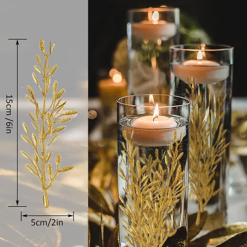 Vista 3 de 36 flores sintéticas para velas flotantes, flores de efecto flotante para relleno de jarrón, relleno de jarrón cilíndrico, decoración de mesa