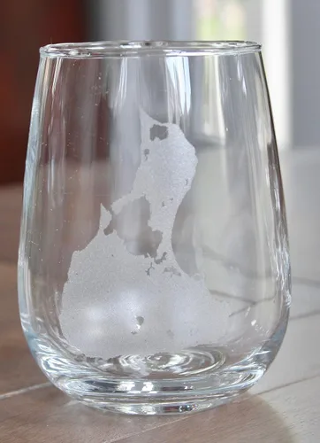 Vista 3 de Block Island Map - Juego de 2 vasos de pinta