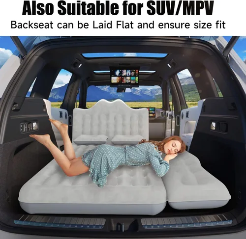 Vista 2 de colchón de aire para coche, colchón inflable para SUV y camión, colchón de aire para asiento trasero, cama inflable para camping, colchón de aire
