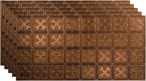 Vista 26 de FASÄDE - Panel adhesivo para techo de vinilo decorativo con estilo/patrón tradicional de 2 x 4 pies en plata entrecruzada (paquete de 5)