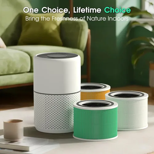 Vista 4 de Filtro de reemplazo Core 300 Compatible con Levoit Core 300 Core 300-RF-TX (Verde), Filtro 3-en-1