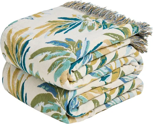 Vista 48 de Cobija para cama de estilo bohemio, 100 % algodón, ultra suave, edredón rústico, cobija de otoño, estampado floral, decoración de granja, cobija