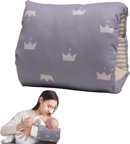 Vista 9 de Almohada de brazo de alimentación para bebé, almohada de algodón suave para recién nacido, almohada de lactancia para bebé, almohada de apoyo