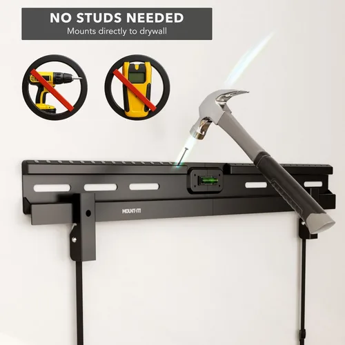 Vista 2 de Mount-It! Soporte de pared para TV sin perno para televisores de 37 a 86 pulgadas con patrones VESA de hasta 600 x 400, fácil de instalar en paredes