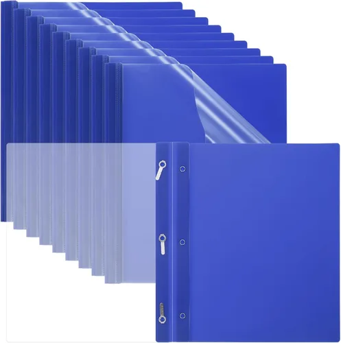 Vista 7 de PATIKIL Cubiertas de informes de plástico con punta, 10 carpetas de presentación frontal transparente de capacidad de 80 hojas con 3 sujetadores
