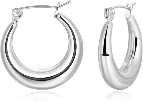 Vista 12 de CANDYFANCY Hoop Earrings for Women Trendy Chunky Gold Waterdrop Open Lightweight Hollow Earrings Papercilp Link Twisted Huggie Hoop Drop Dangle