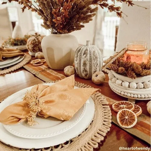 Vista 6 de Elrene Home Fashions. - Elegante mantel de damasco, diseño de hojas tejidas.