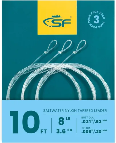 Vista 17 de SF Líder Cónico Pre-Atado con Lazo para Pesca con Mosca de Nailon Transparente para Trucha de Agua Dulce y Salada Bonefish Permit Lubina Salmón
