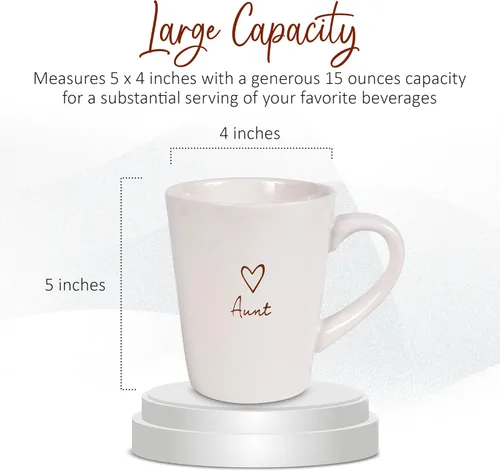 Vista 3 de Pavilion Gift Company - Taza Pavilion Gift Company Aunt 19560, 15 onzas, color crema