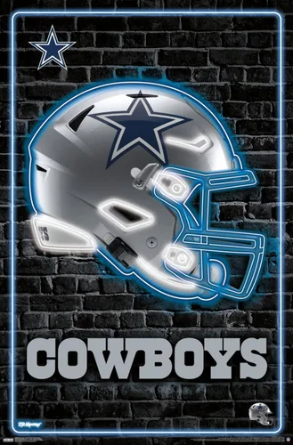 Vista 7 de NFL Dallas Cowboys - Póster de pared con casco neón 23, 34 pulgadas de largo x 22.4 pulgadas de ancho, versión premium sin marco