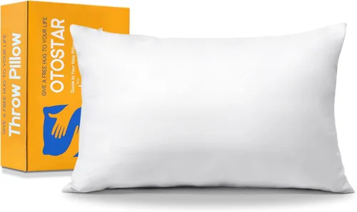 Vista 6 de OTOSTAR Cojín de almohada de 12 x 20 pulgadas, cojín interior suave y esponjoso, relleno de cojín blanco decorativo