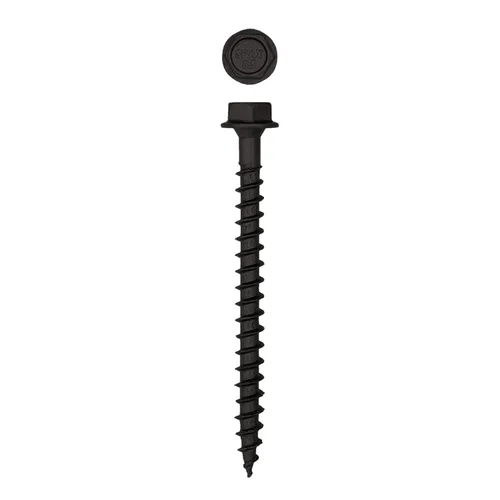 Vista 5 de Tornillos de retraso de madera estructural con cabeza hexagonal exterior de 1/2 "x 5" Powerlags Hex (25 EA)