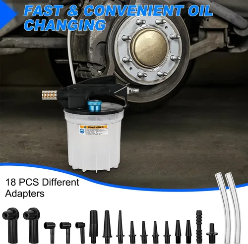 Vista 6 de GOOACC Kit de Purga de Frenos 2L Bomba de Vacío Neumática Extractor de Fluido con Botella de Rellenado 1L y Adaptadores Herramientas de Purga