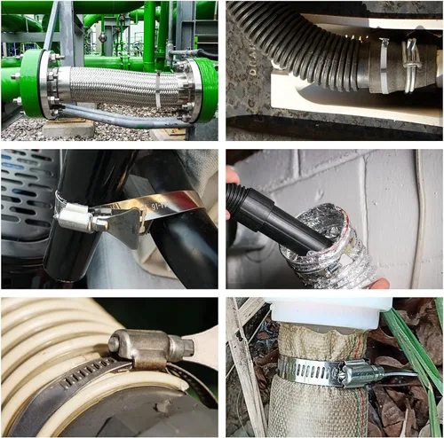 Vista 7 de ZOEYES 20 abrazaderas de conducto de acero inoxidable, abrazaderas de manguera de 4 pulgadas, abrazadera de tornillo sin fin ajustable