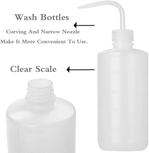 Vista 9 de 2 botellas de lavado de tatuajes de 8.5 fl oz Botella de agua de 8 oz para riego de suculentas y limpieza médica, negro y azul